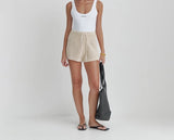 MQTIME  -  New Solid Color Hollow Lace Up Casual Loose Knitted Cardigan Women's Set Shorts