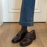 MQTIME  -  shoes women Spring and Autumn thick heel round toe loafers women's singles shoes