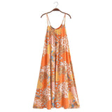 MQTIME  -  A-line Boho Dress Strapless Printed Summer Dress Femme Rayon Floral Straight Chic Maxi Dress Straps Holiday Vestidos