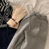  MQTIME  -  Kids Sets New Autumn Winter Sweaters Wide Leg Pants Warm Baggy Simple Style