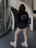 MQTIME  -  Vintage Dot Print Black Skirt Women Lace Patchwork Elastic High Waist Mini Skirts Summer Korean Fashion Cutecore Clothes
