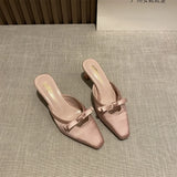 MQTIME  -  Fashion Versatile Women Shoe Retro Style Womens High Heel 2025 Summer New Women Sandal Simple Non Slip Single Shoe Baotou Slipper