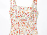 MQTIME  -  Women Floral Print Short Dress With Bow Sexy Backless Sleeveless Beach Style Women's Dress Wave style Hem Female Dresses