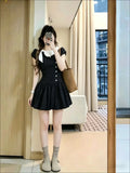 MQTIME  -  Vintage Dresses Slim Sweet Woman Clothes Y2k Kawaii Himekaji Polka Dot Dress Short Skirt Elegant Punk Fairy 2000s Hot Girl Chic