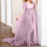 Mqtime Maternity Clothes Breast Feeding Dress Supplier Maternity Dress Women Mesh Sleeve Lace Wedding Dress Dress Wedding Casual Dress
