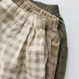 MQTIME  -  Korean Style Summer Baby Boys Plaid Outfits Cotton Linen Shirts Shorts 2pcs Toddlers Kids Casual Thin Sets