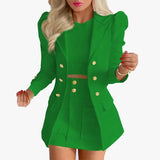 MQTIME  -  New Autumn/winter Temperament Commuter Fashion Casual Printed Long-sleeved Suit
