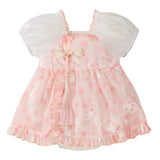 MQTIME  -  Summer Newborn Items Girls Clothes China Style Cute Flowers Short Sleeve Mesh Cotton Bodysuits & One-Pieces Baby Stuff