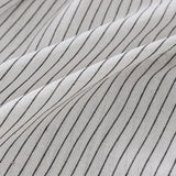 MQTIME  -  Children's Cotton Linen Buttons Black And White Striped Suit Autumn New Boys And Girls Long-Sleeved Shirt Drawstring Shorts Sets