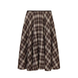 MQTIME  -  Autumn Vintage Plaid Print Long Skirts For Women Chic Zip-up High Waist Ruffles Skirts Winter Fashion Party Female Skirts