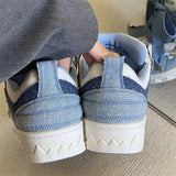 MQTIME  -  Little Devil Denim Blue Bread Shoes Women's New China-Chic INS Sports Shoes Platform in Spring and Summer 2025