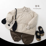  MQTIME  -  Winter New Children Plus Velvet Thick Sweatshirt Boys Girls Cotton Padded Jacket Kids Casual Sweatshirt Baby Fleece Tops