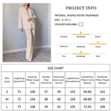 Mqtime Sleepwear Long Sleeve Women Sets Lapel Nightwear Women's Pajamas Knitting Trouser Suits Single Breasted Home Suit