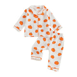 MQTIME  -  2Pcs Boys Christmas Pajamas Set Long Sleeve Reindeer Print Button Down Shirts and Pants Set Sleepwear for Winter