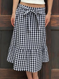 MQTIME  -  Y2k Vintage Plaid Streetwear Low Waist All Match Bow Patchwork Fashion Skirts