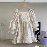 MQTIME  -  New Spring European American Style Sister Dress 1-4Yrs Girl Party Dress Long Sleeved Cotton Print Kids Princess Dresses