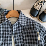 MQTIME  -  Kids Baby Boys Jacket Turn Down Collar Thicken Warm Toddler Boys Plaid Parkas New Winter Little Boys Outerwear Coat
