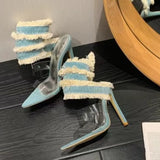 MQTIME  -  Fashion Designer Women Shoes Exquisite Pointed Tip High Heeled Sandals for Woman Sexy Model Performance Shoes Sandalias Mujer