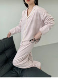 MQTIME  -  Women's Flannel Pajama Set - Oversized and Slim-Fitting Cozy and Warm for Fall/Winter with Color-Blocking Plaid Lapels