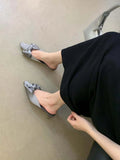 Mqtime Round Toe Women Slides Slippers 2024 New Arrivals Outside Mules Shoes Fashion Dress Beige Pink Blue Black Thin Mid Heeled 35-39