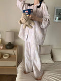 MQTIME  -  Spring Sweet Long Sve Children's Clothing Thin Air Conditioning Suit Home Clothes Set for Mother And Daughter Girls