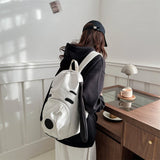 MQTIME  -  Cute Little Dog Canvas Bapa Portable Travel Bag Korean Sle Student Fem oulder Bag Large Capaci Foldable Bapa