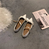 MQTIME  -  Fashion Pointed Toe Women Flat Shoes 2024 Spring Bow Knot Shallow Ballerinas Female Mary Jane Shoes Flat Heel Girl's Zapatos