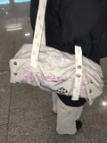 MQTIME  -  Large Capacity Bag Women's Handheld Fitness Bag Short Trip Luggage Bag Universal Airplane Bag Nylon Embroidered Shoulder Bag