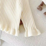  MQTIME  -  Girls Ruffled Sweater Baby Kids Autumn Knit Jumper Children Winter Fashion Pullover 2025 New Toddler Casual Warm Coats 1-6Y