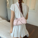  MQTIME  -  Women's Small PU Leather Shoulder Bag New Trend Solid Color Underarm Tote Bag Female Fashion Sweet Casual Dating Handbags