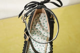MQTIME  -  Summer Ladies 2.5 Platform Cute Bow Lace Princess Lolita Shoes Party 10cm High Heel Buckle Big size 43
