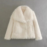 MQTIME  -  Fashion Oversized Turn Down Collar Fluffy Faux Fur Coat Women Vintage Faux Fur Jacket Coats Winter Clothes Women 2024