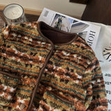 MQTIME  -  New Winter Infant Baby Girls Woolen Jacket Colorful Jacquard Thicken Warm Kids Girls Coat Round Neck Toddler Girl Outerwear Coat