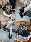 MQTIME  -  New Women's Mary Jane Shoes Sweet Style Lolita High Heels for Woman Exquisite Bow Casual Shoes Designer Shoes Zapatos Mujer