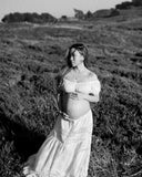 MQTIME  -  ﻿ Boho Maternity Dress Photoshoot One-shoulder Floral  - Bohemia Photography Summer Maxi Dress for Pregnancy Photo Gown Loose Fit