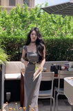 MQTIME  -  Summer New Korean Elegant Sex Appeal Dresses Simple Solid Color Evening Party Prom Vestidos Women Chic One Piece Clothing