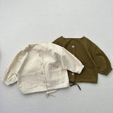  MQTIME  -  Autumn New Children Long Sleeve Coat Solid Baby Boys Vintage Jacket Fashion Kids Girls Casual Cardigan Toddler Clothes