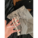 MQTIME  -  Striped Pants For Women In Summer Loose Slim Casual Wide Leg Straight Leg Long Pants