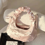 MQTIME  -  Unique Ruched Bowknot Cute Versatile Handbag Bowknot High-Quality Women's Shoulder Handbag