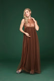  MQTIME  -  Chiffon Photography Dress Maternity Off Shoulder Maxi Dresses Pregnant Women Evening Dresses Photoshoots Button Summer Gowns