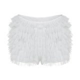 MQTIME  -  New multi-layer mesh stacked hot women's shorts, sexy bow lace women's pants