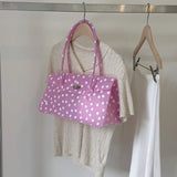  MQTIME  -  Fashion Transparent Pvc Dot Women Handbags Designer Swee tJelly Bag Lovely Summer Bag Cute Flap Square Bags