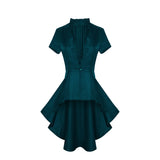 MQTIME  -  Renaissance Costume for Women Steampunk Medieval Tailcoat Gothic Victorian Dress Halloween