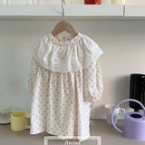 MQTIME  -  New Spring European American Style Sister Dress 1-4Yrs Girl Party Dress Long Sleeved Cotton Print Kids Princess Dresses