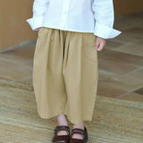 MQTIME  -  Children's Cotton-Linen Bloomers Trousers Spring 2026 New Arrival Elastic High-Waisted Casual Loose Boys & Girls Baby Pants