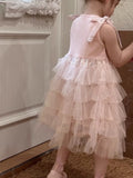 MQTIME  -  Fashion Baby Girl Princess Bow Tutu Layered Dress Sleeveless Infant Toddler Child Tulle Vestido Party Birthday Baby Clothes 1-7Y
