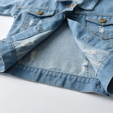 MQTIME  -  Denim Jackets For Boys Fashion Short Coats Children Clothing Spring Autumn Boys Girls Jean Outerwear Kids Single-breasted Jacket