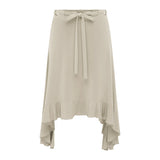 MQTIME  -  Fashion Irregular Lace Up Skirt Women's Solid Slim Sexy Commuter Casual Skirt 2026Summer New Female Party Vacation Skirt