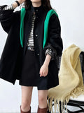 MQTIME  -  High-quality Oversized Stand-collar Trench Coat for Women, Lazy Style Minimalist Outerwear