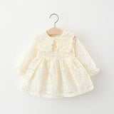MQTIME  -  Spring Autumn Toddler Girl Clothes Korean Fashion Lace Doll Collar Long Sleeve Princess Birthday Baby Dresses Kids Dress BC1246